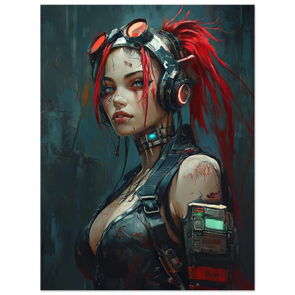 🌃Affiche Murale CYBERPUNK WAR GIRL ULTIMATE SERIE  19☢️ - Aura Studio Déco