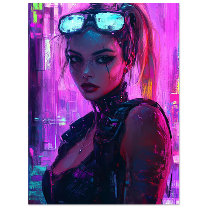 🧬Estampe d 'Art Affiche Cyber Girl Hors-série # 7– Art Mural Cyberpunk - Aura Studio Déco