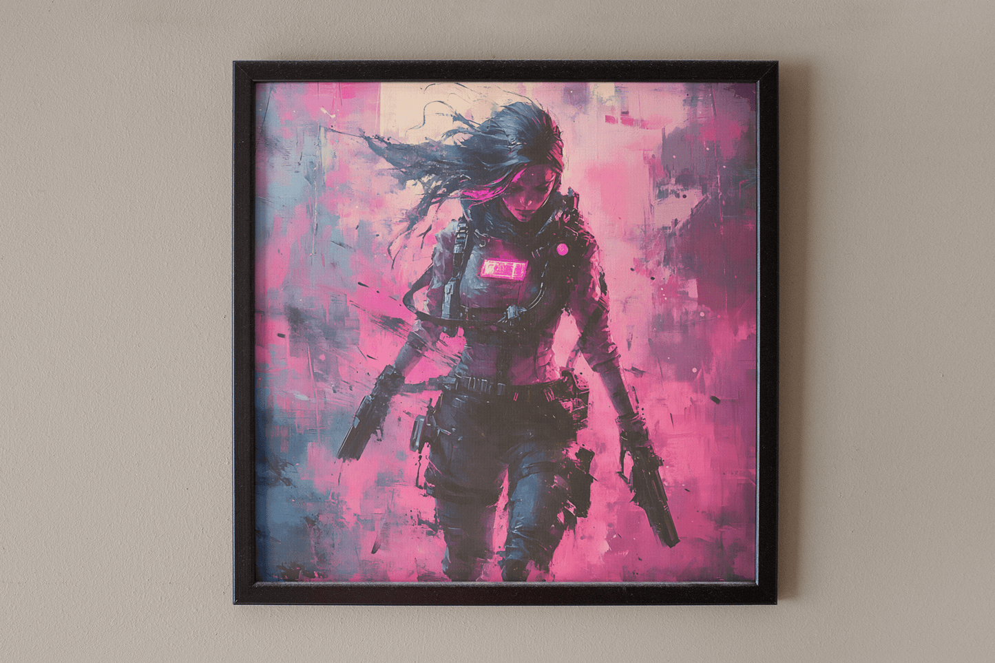 ☢️🧬Affiche Murale Survival Neon Fury Girls #2 - Aura Studio Déco