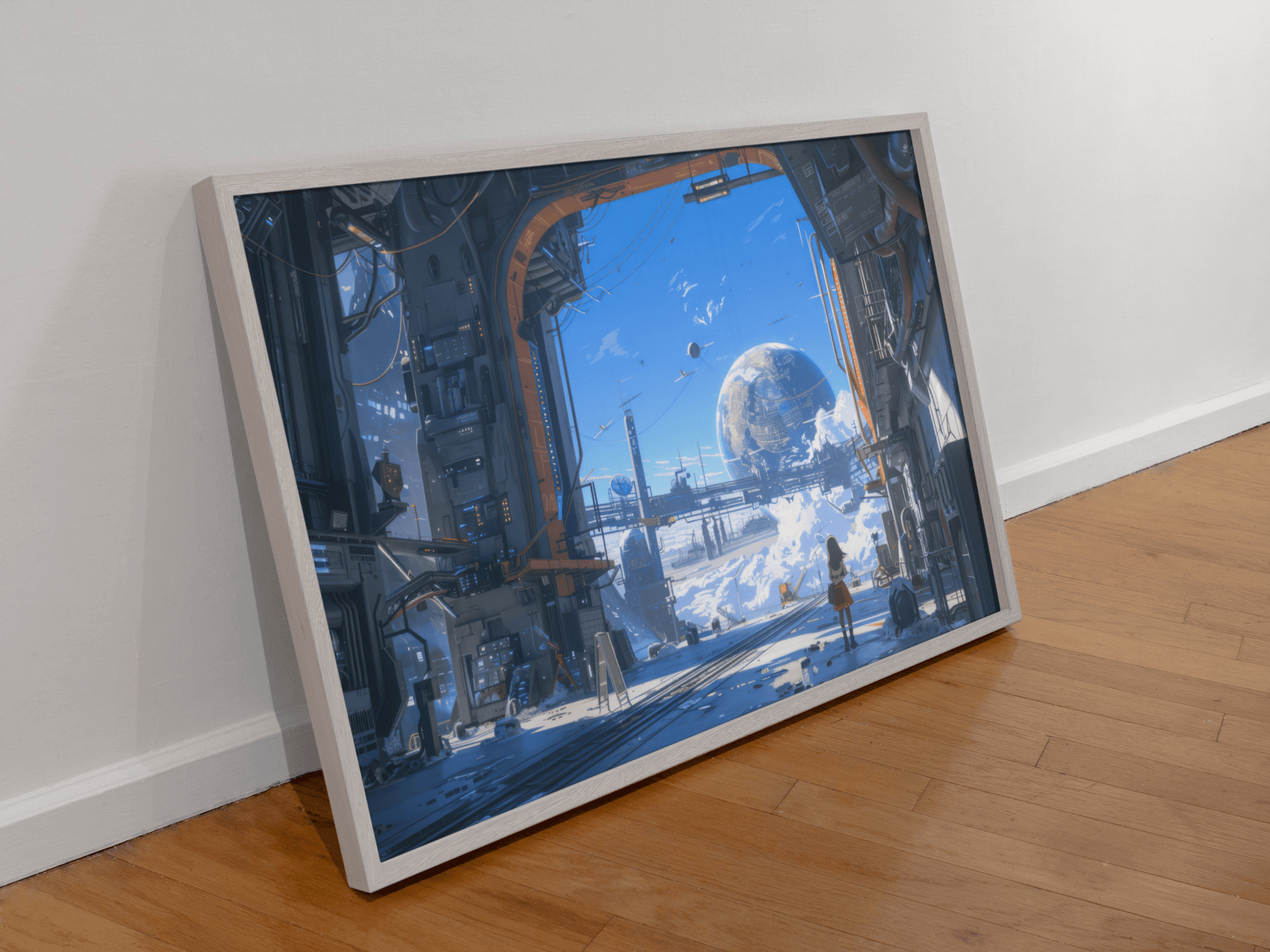 🐉🇯🇵✨ Affiche encadrée métal CLI-FI Anime Concept – Urban Galaxy - Aura Studio Déco