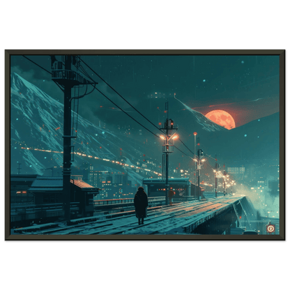 🐉🇯🇵✨ Affiche encadrée métal CLI-FI Anime Concept – Neon Samurai - Aura Studio Déco