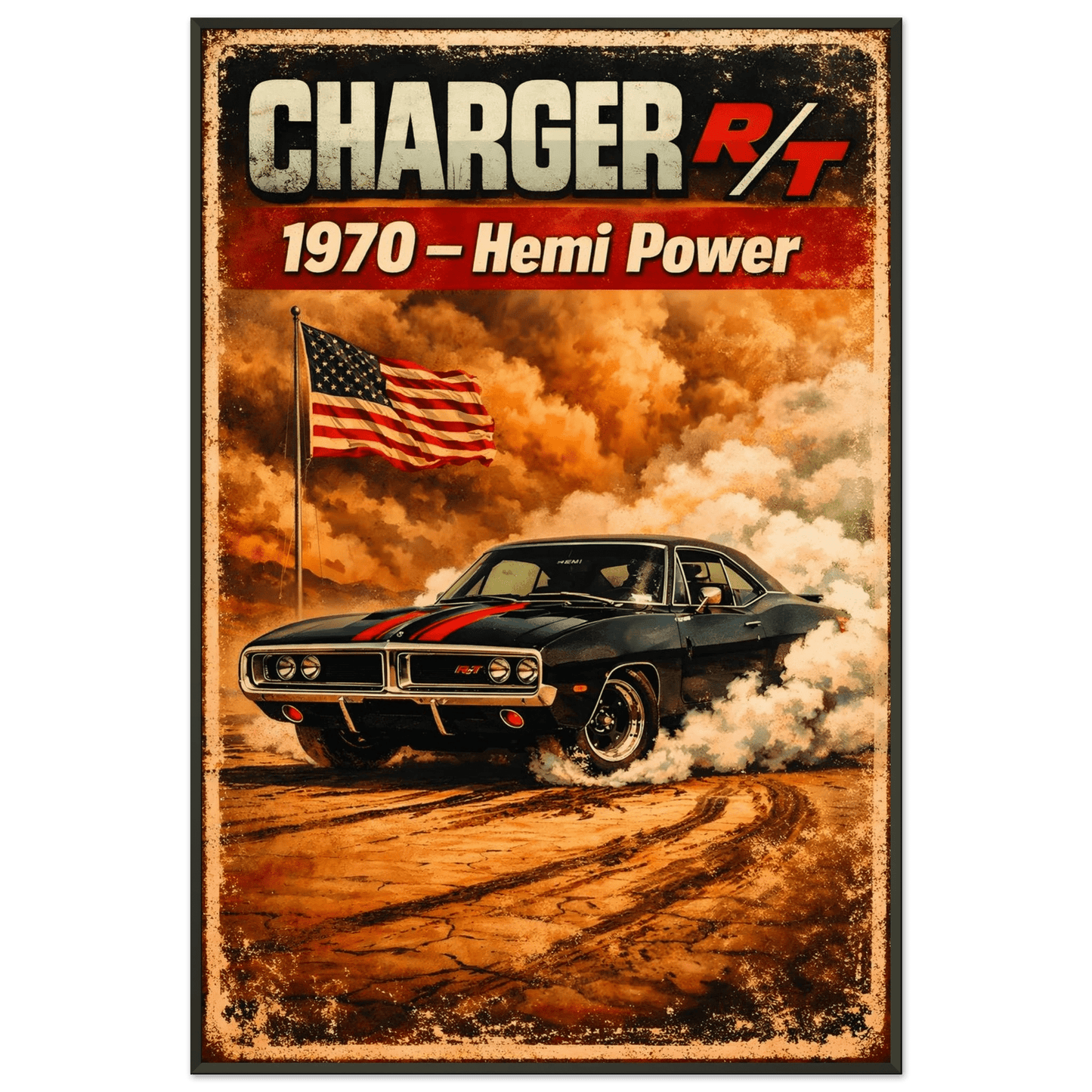 🏎️🏁Affiche Automobile Art' 70's Encadrée - Aura Studio Déco