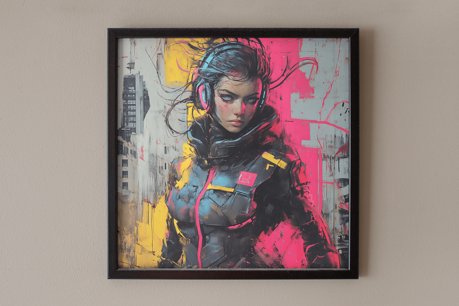 ☢️🧬Affiche Murale Survival Neon Fury Girls #7 - Aura Studio Déco