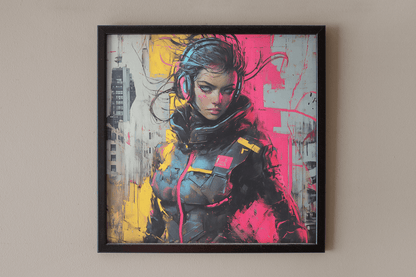 ☢️🧬Affiche Murale Survival Neon Fury Girls #7 - Aura Studio Déco