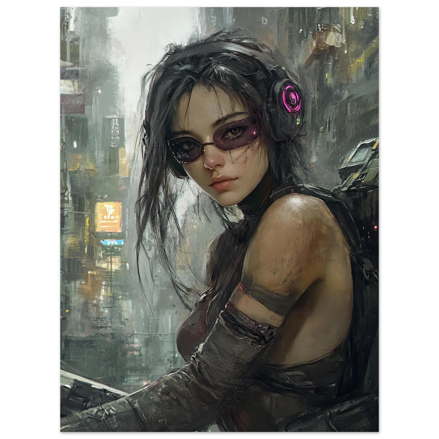 🧬 Impression CYBERPUNK WAR GIRL ULTIMATE SERIE #34 - Aura Studio Déco