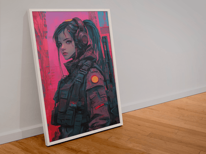 🧬Estampe d 'Art Affiche Cyber Girl Hors-série #3 – Art Mural Cyberpunk - Aura Studio Déco