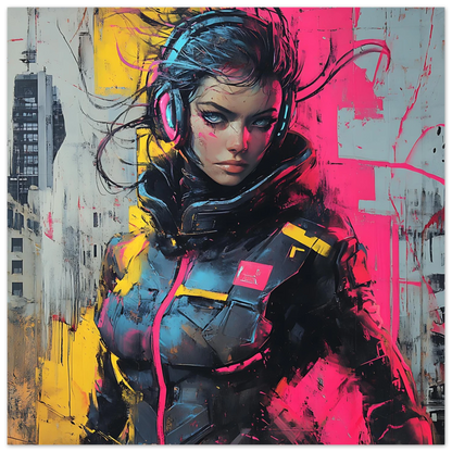 ☢️🧬Affiche Murale Survival Neon Fury Girls #7 - Aura Studio Déco