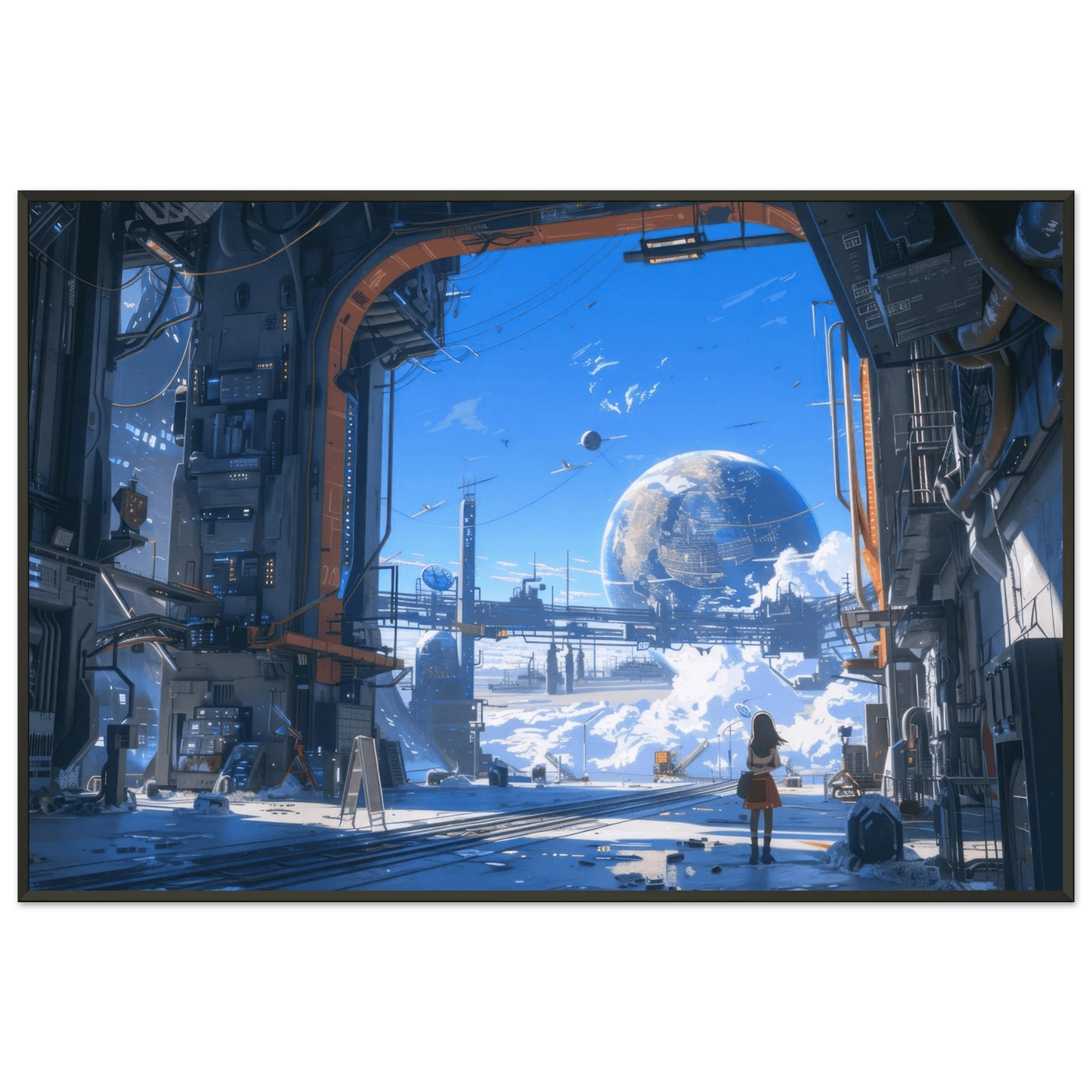 🐉🇯🇵✨ Affiche encadrée métal CLI-FI Anime Concept – Urban Galaxy - Aura Studio Déco