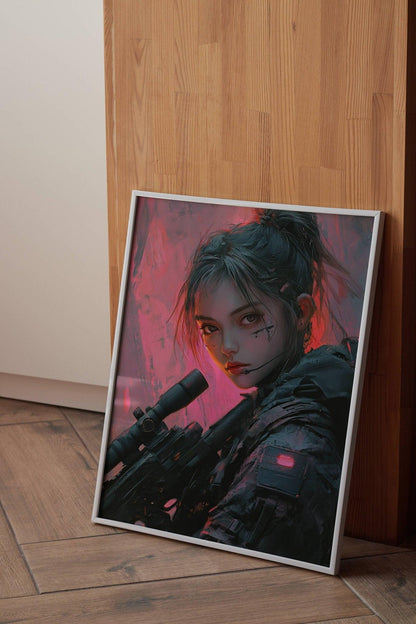🧬Estampe d 'Art Affiche Cyber Girl Hors-série # 6 – Art Mural Cyberpunk - Aura Studio Déco