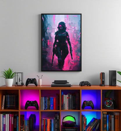 🧬Estampe d 'Art Affiche Cyber Girl Hors-série #1 – Art Mural Cyberpunk - Aura Studio Déco