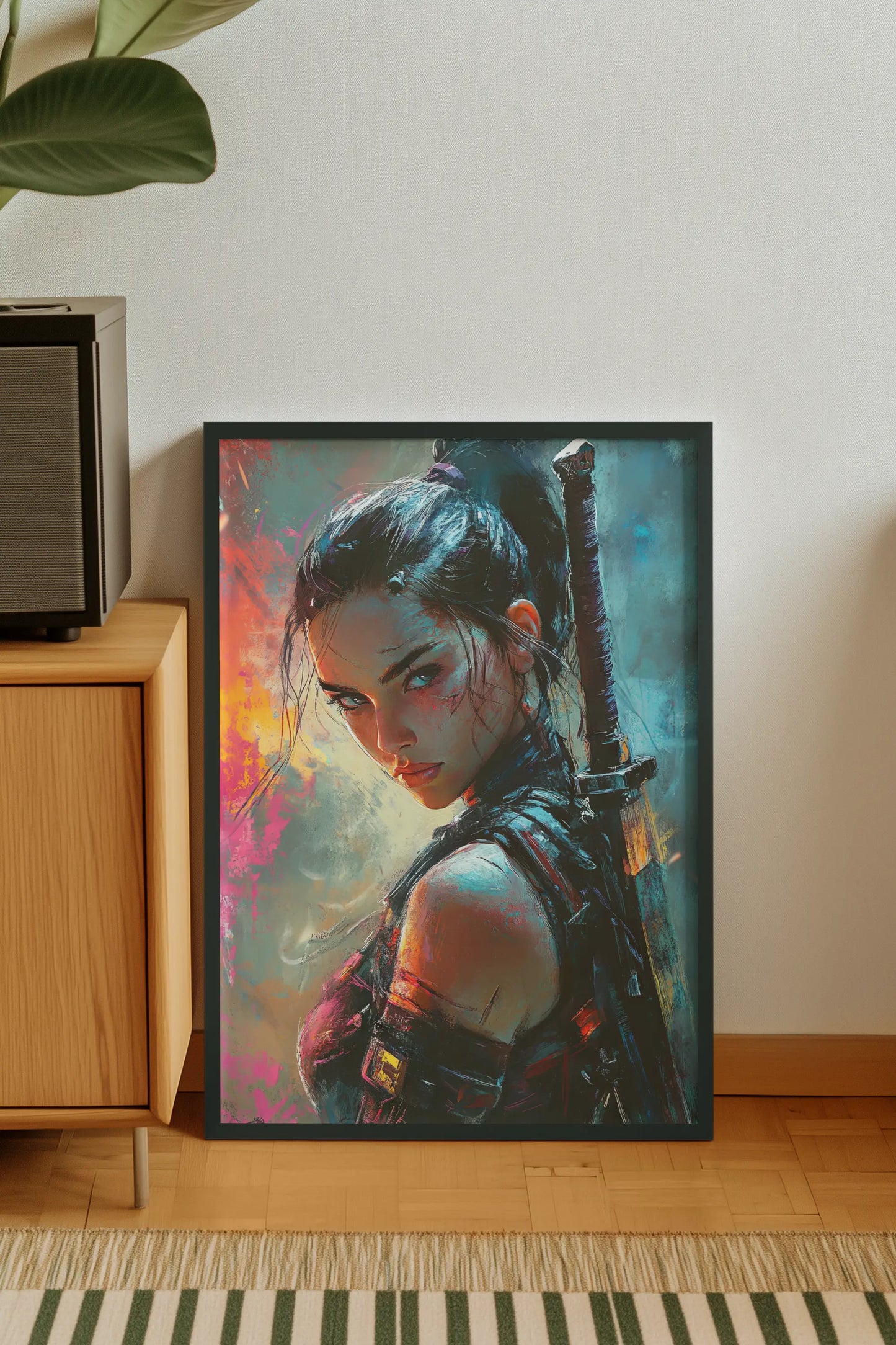 🌃Affiche Cyber Girl #39 – Art Mural Cyberpunk - Aura Studio Déco
