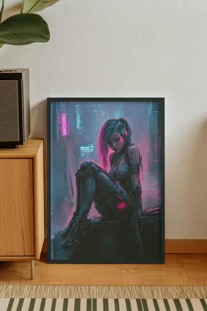 🎮Impression CYBERPUNK WAR GIRL ULTIMATE SERIE  12☢️ - Aura Studio Déco