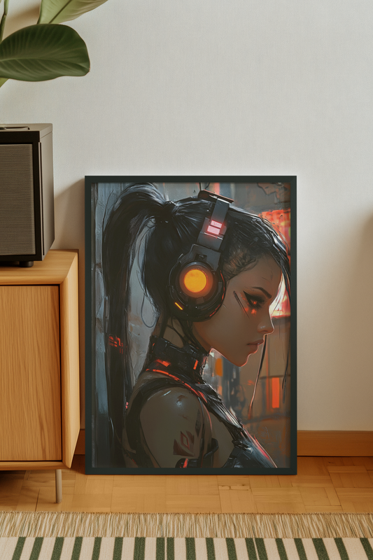 Affiche Murale  CYBERPUNK WAR GIRL  10☢️