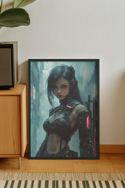 🎮Affiche Cyber Girl #36 – Art Mural Cyberpunk - Aura Studio Déco