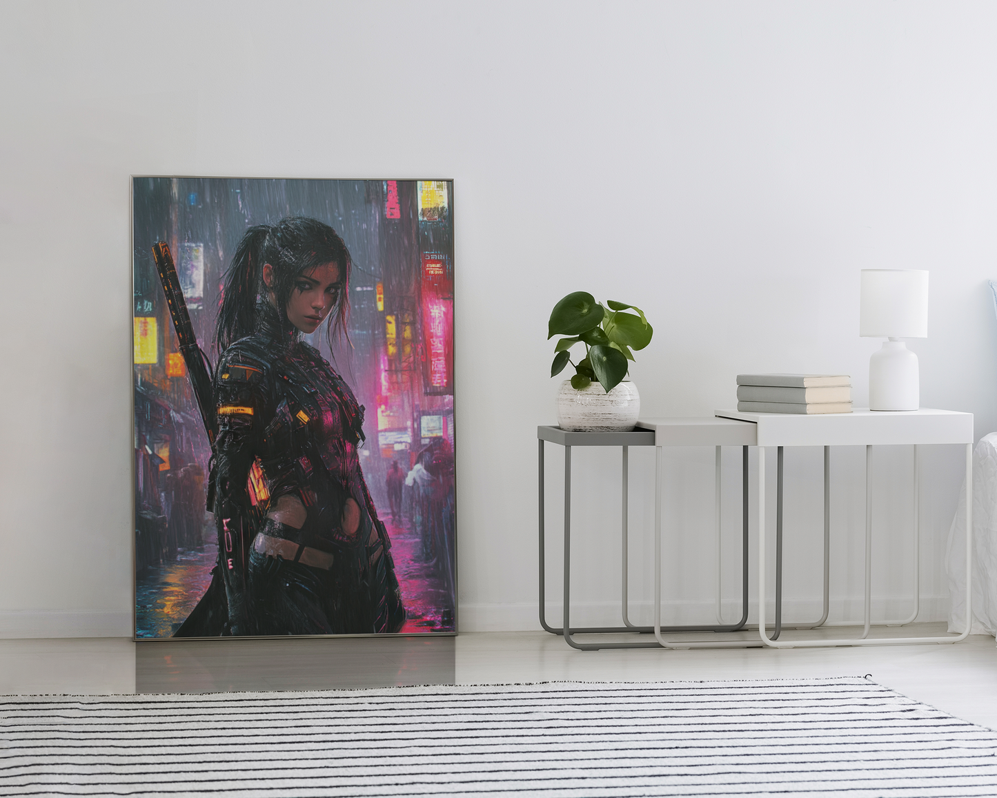 🧬Affiche Cyber Girl #38 – Art Mural Cyberpunk Futuriste - Aura Studio Déco