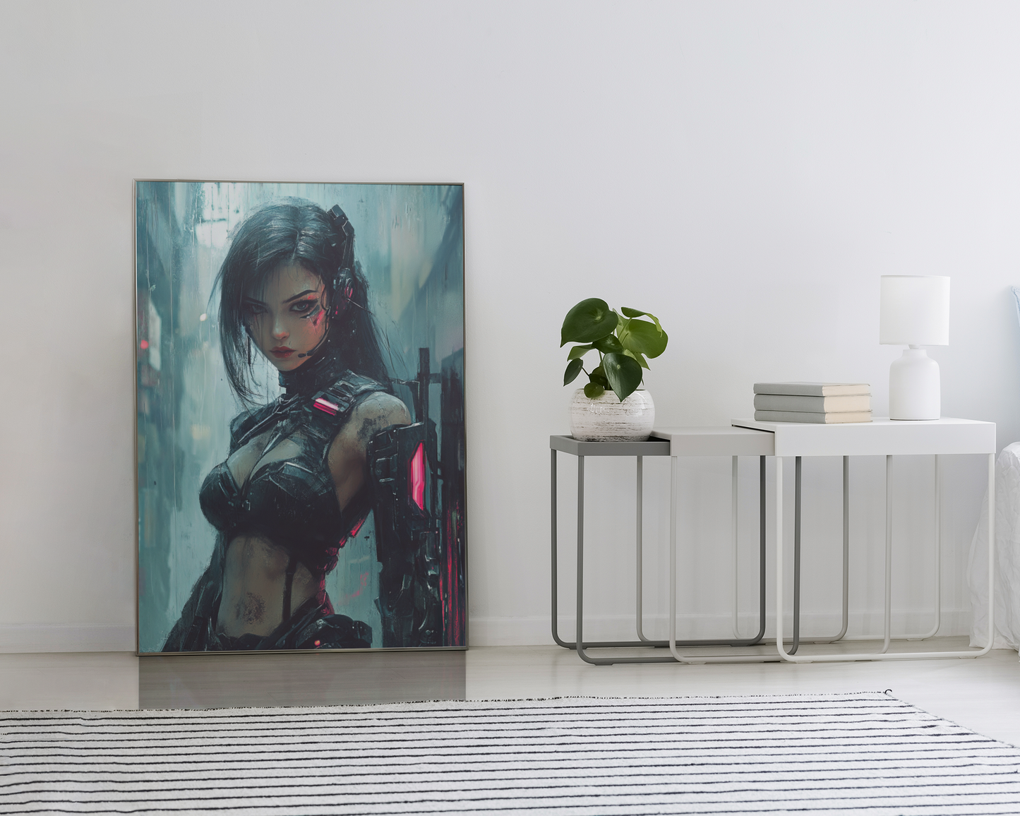 🎮Affiche Cyber Girl #36 – Art Mural Cyberpunk - Aura Studio Déco