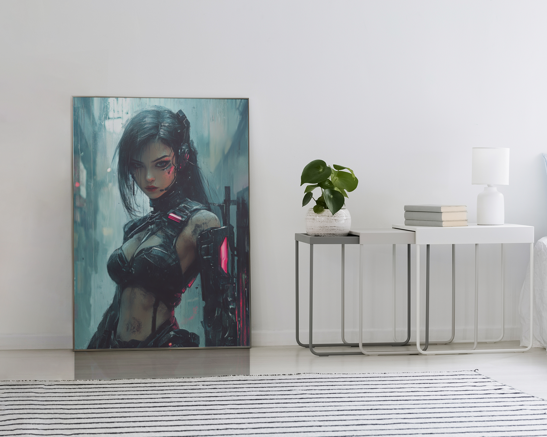 🎮Affiche Cyber Girl #36 – Art Mural Cyberpunk - Aura Studio Déco