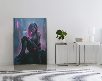 🎮Impression CYBERPUNK WAR GIRL ULTIMATE SERIE  12☢️ - Aura Studio Déco