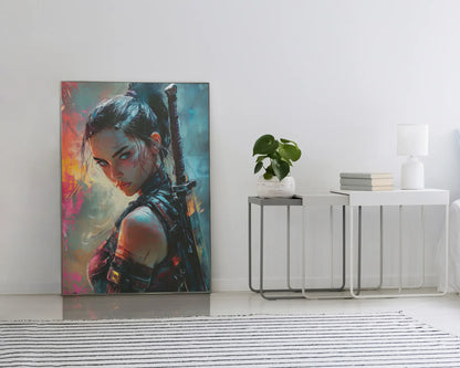 🌃Affiche Cyber Girl #39 – Art Mural Cyberpunk - Aura Studio Déco