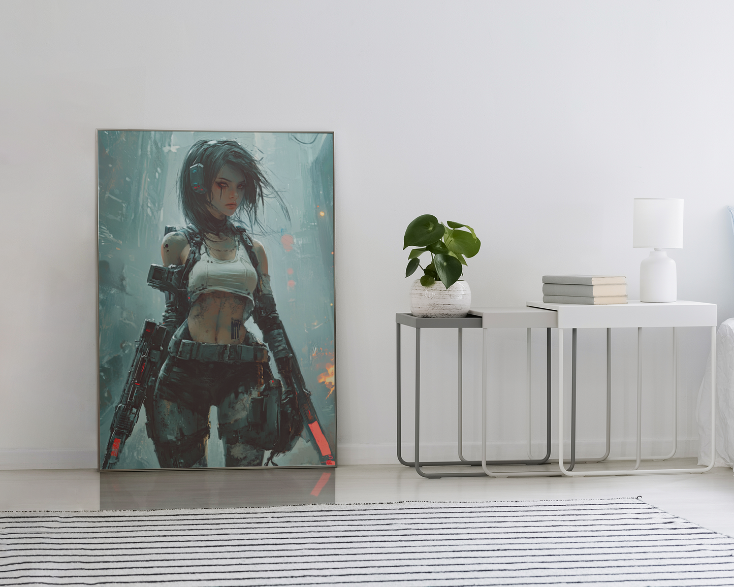 🌃Affiche Murale CYBERPUNK WAR GIRL ULTIMATE 6☢️ - Aura Studio Déco