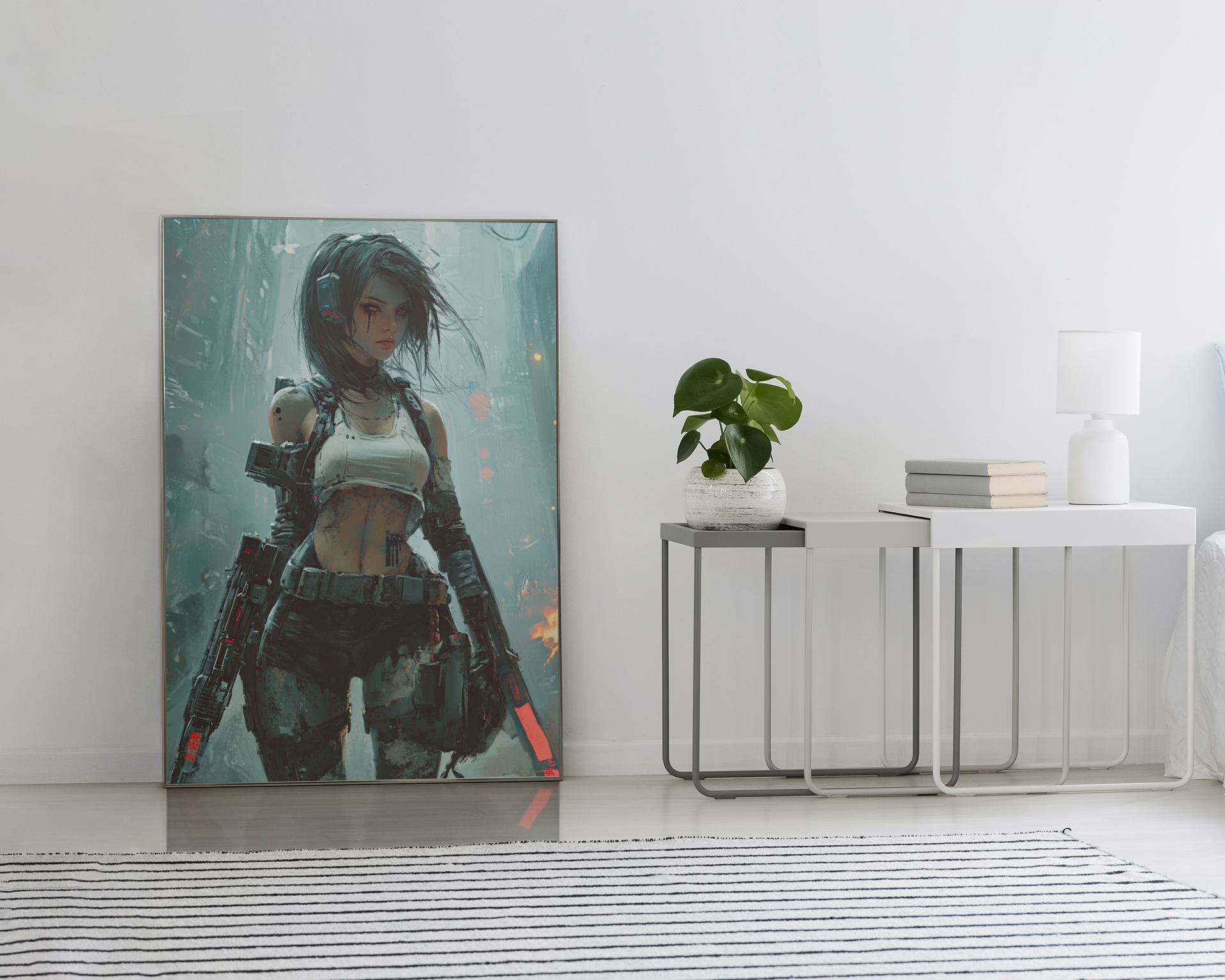 🌃Affiche Murale CYBERPUNK WAR GIRL ULTIMATE 6☢️ - Aura Studio Déco
