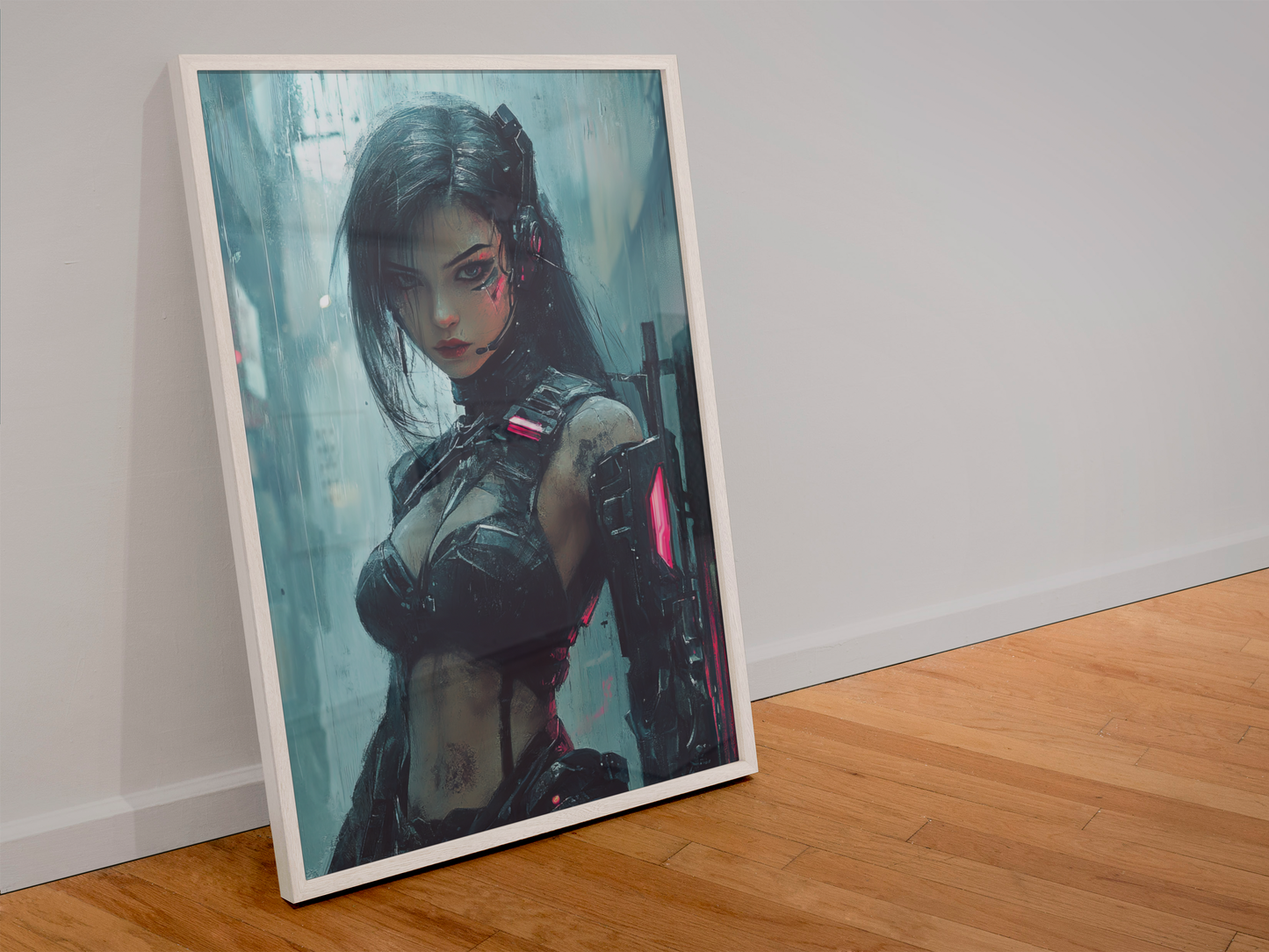 🎮Affiche Cyber Girl #36 – Art Mural Cyberpunk - Aura Studio Déco