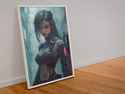 🎮Affiche Cyber Girl #36 – Art Mural Cyberpunk - Aura Studio Déco