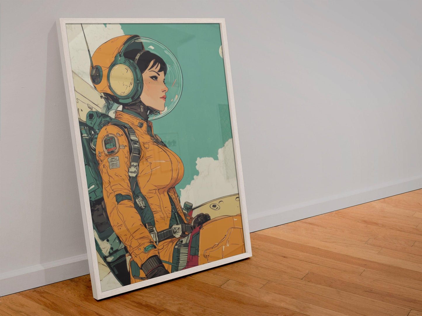 Titre : Mecha Rétro Futur Femmes - Série Starship #13✨ - Aura Studio Déco