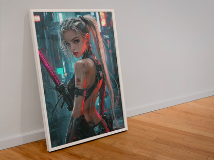 🎮Affiche murale Impresion Cybergirl Ultimate WAR SERIE 25☢️ - Aura Studio Déco