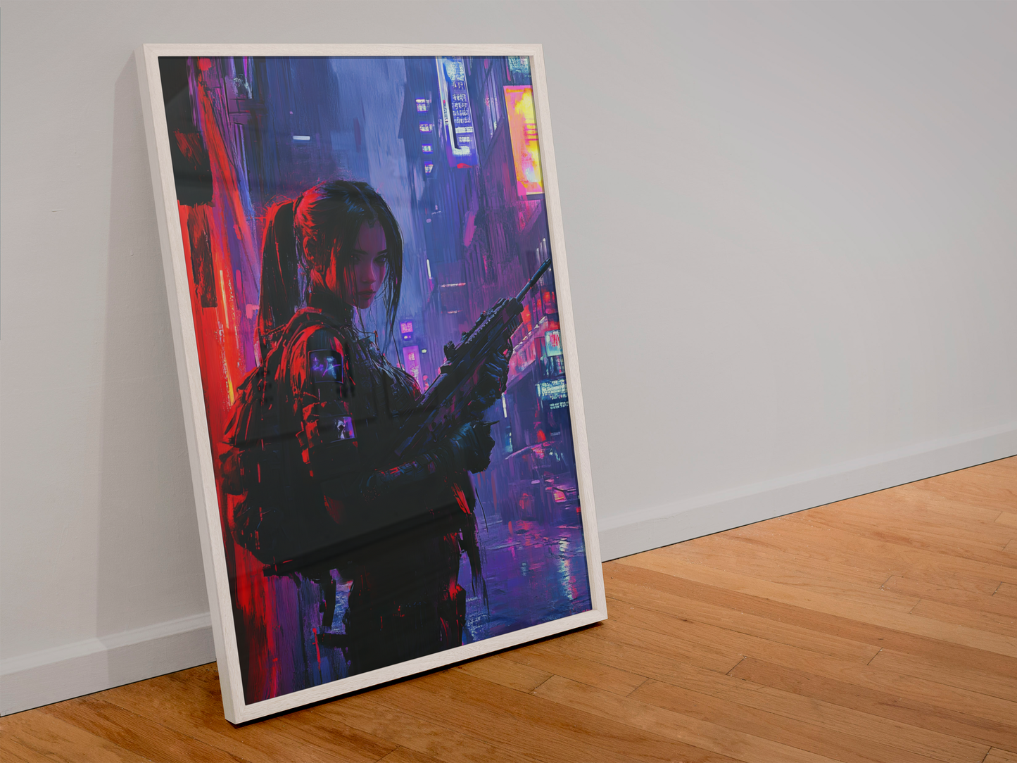 🌃🎮🌐🧬AFFICHE CYBERPUNK WAR GIRL ULTIMATE SERIE  13☢️ - Aura Studio Déco