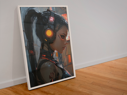 Affiche Murale  CYBERPUNK WAR GIRL  10☢️ - Aura Studio Déco