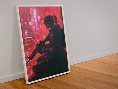 🌃Affiche Murale CYBERPUNK WAR GIRL ULTIMATE SERIE  2☢️ - Aura Studio Déco