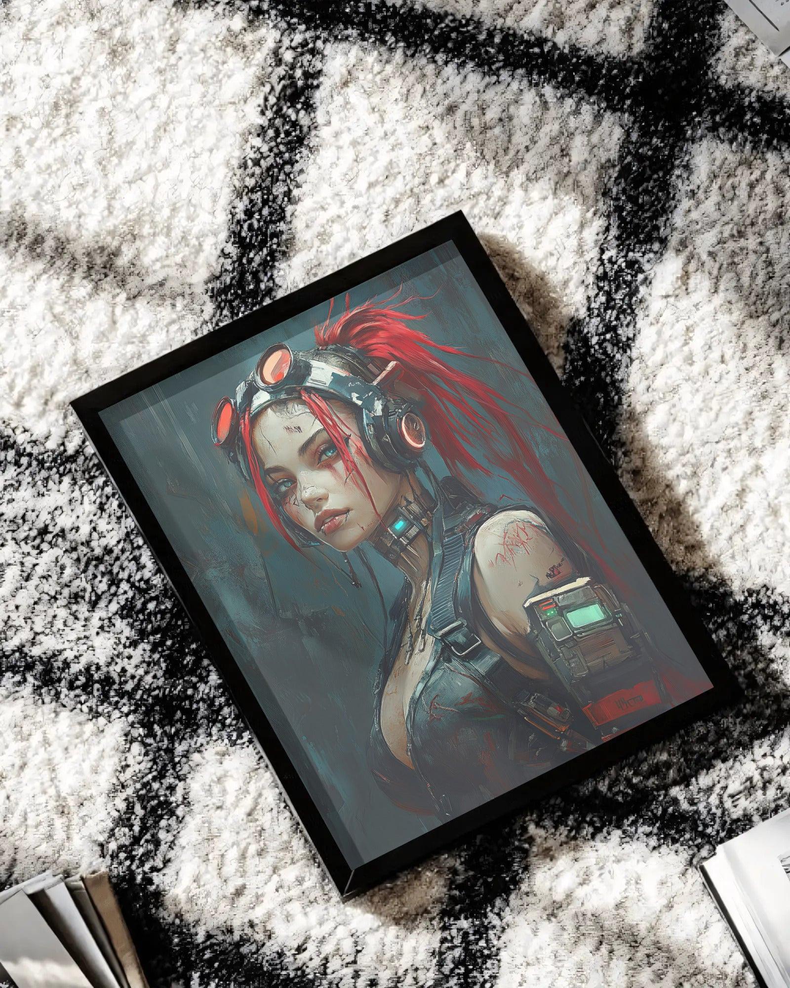 🌃Affiche Murale CYBERPUNK WAR GIRL ULTIMATE SERIE  19☢️ - Aura Studio Déco