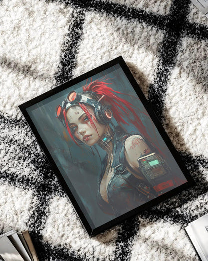 🌃Affiche Murale CYBERPUNK WAR GIRL ULTIMATE SERIE  19☢️ - Aura Studio Déco