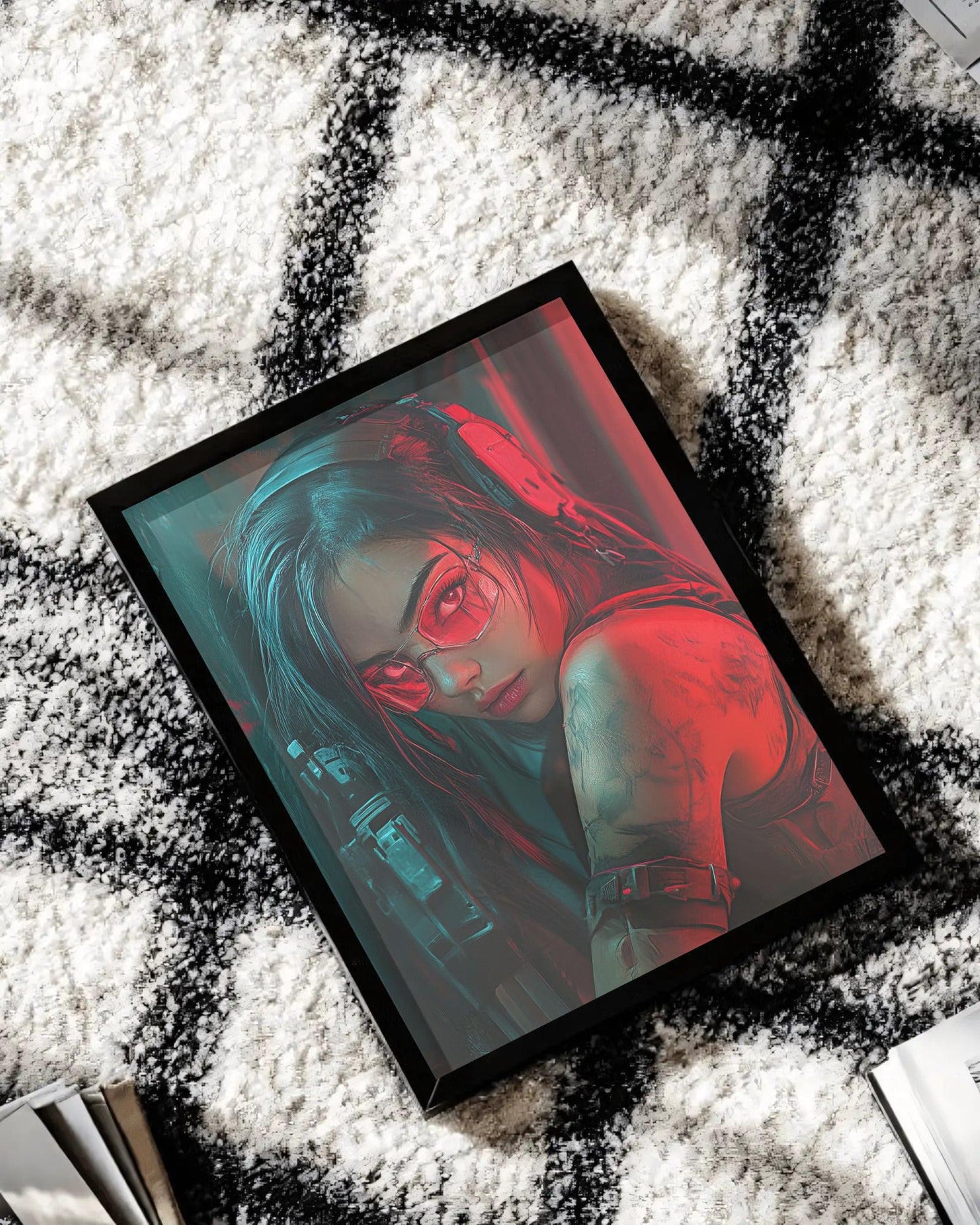 🌃Affiche Murale CYBERPUNK WAR GIRL ULTIMATE SERIE  16☢️ - Aura Studio Déco
