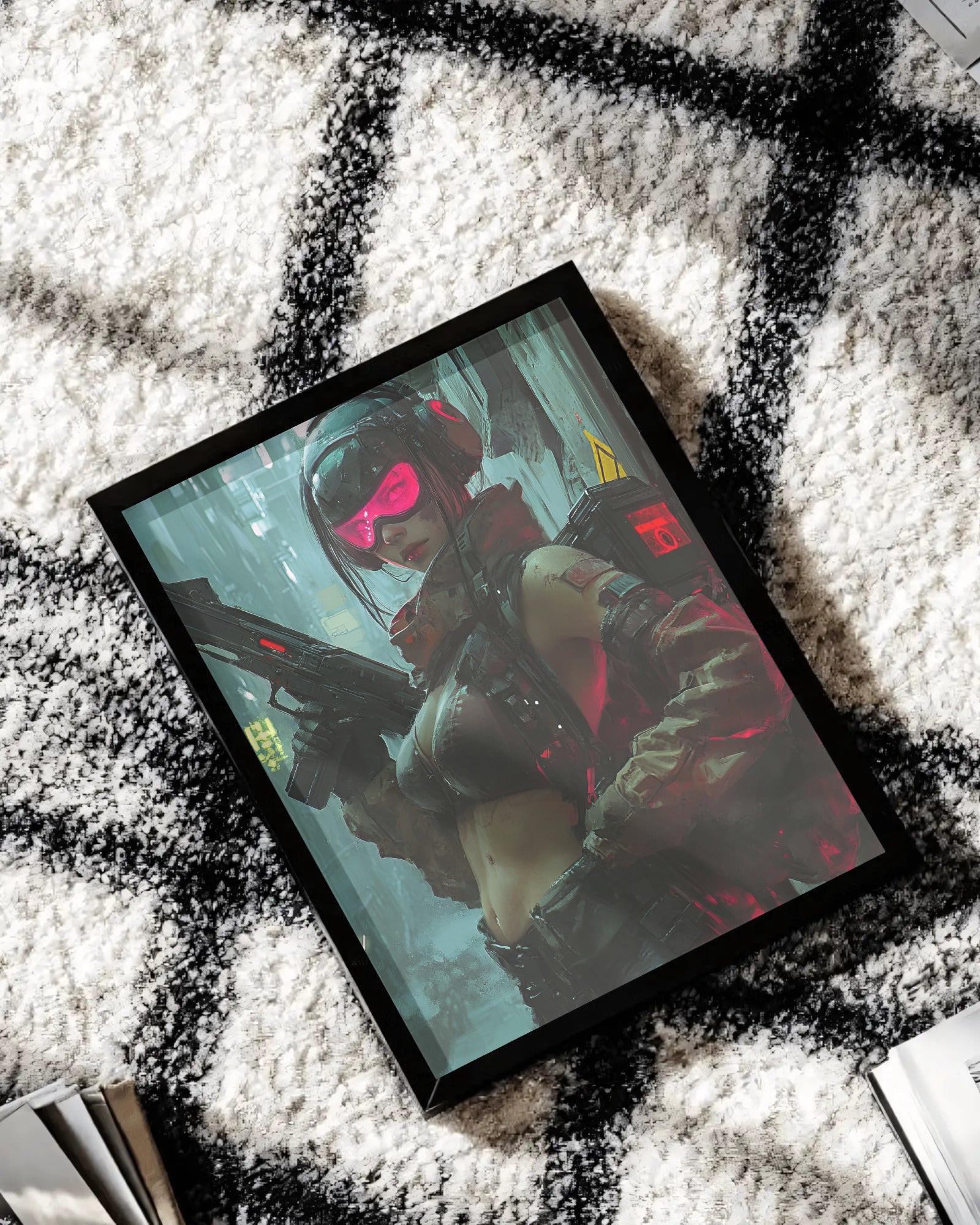 Affiche Murale  CYBERPUNK WAR GIRL ULTIMATE SERIE  9☢️ - Aura Studio Déco