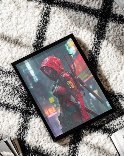 Affiche Murale  CYBERPUNK WAR GIRL ULTIMATE SERIE  5☢️ - Aura Studio Déco
