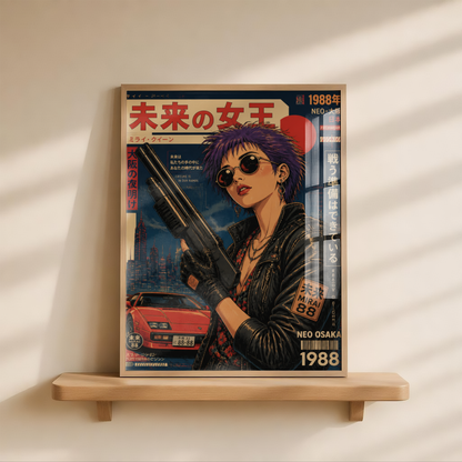 Affiche Cyberpunk Woman | Neo Osaka 1988 & JDM