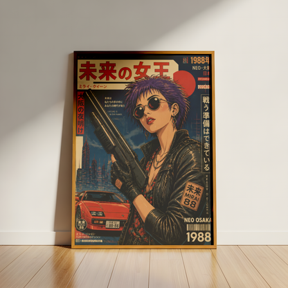 Affiche Cyberpunk Woman | Neo Osaka 1988 & JDM