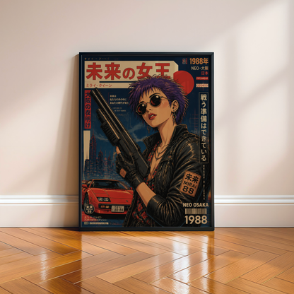 Affiche Cyberpunk Woman | Neo Osaka 1988 & JDM