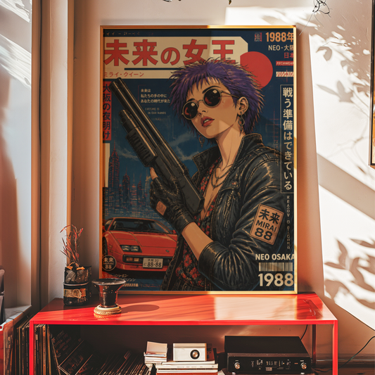 Affiche Cyberpunk Woman | Neo Osaka 1988 & JDM