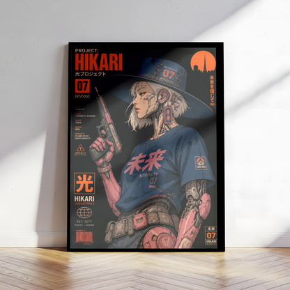 Affiche Cyberpunk Witch Girl | Hikari 07 & Futur Japonais