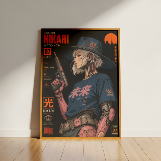 Affiche Cyberpunk Witch Girl | Hikari 07 & Futur Japonais