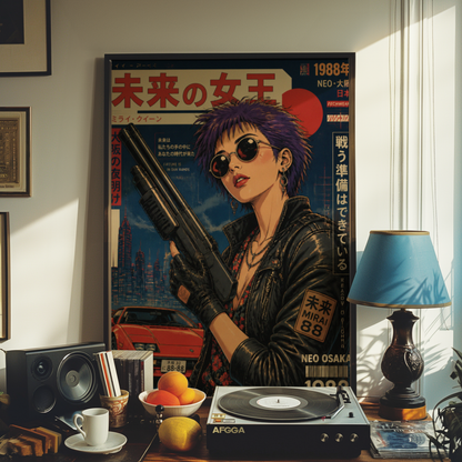 Affiche Cyberpunk Woman | Neo Osaka 1988 & JDM