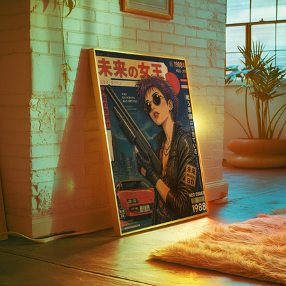 Affiche Cyberpunk Woman | Neo Osaka 1988 & JDM