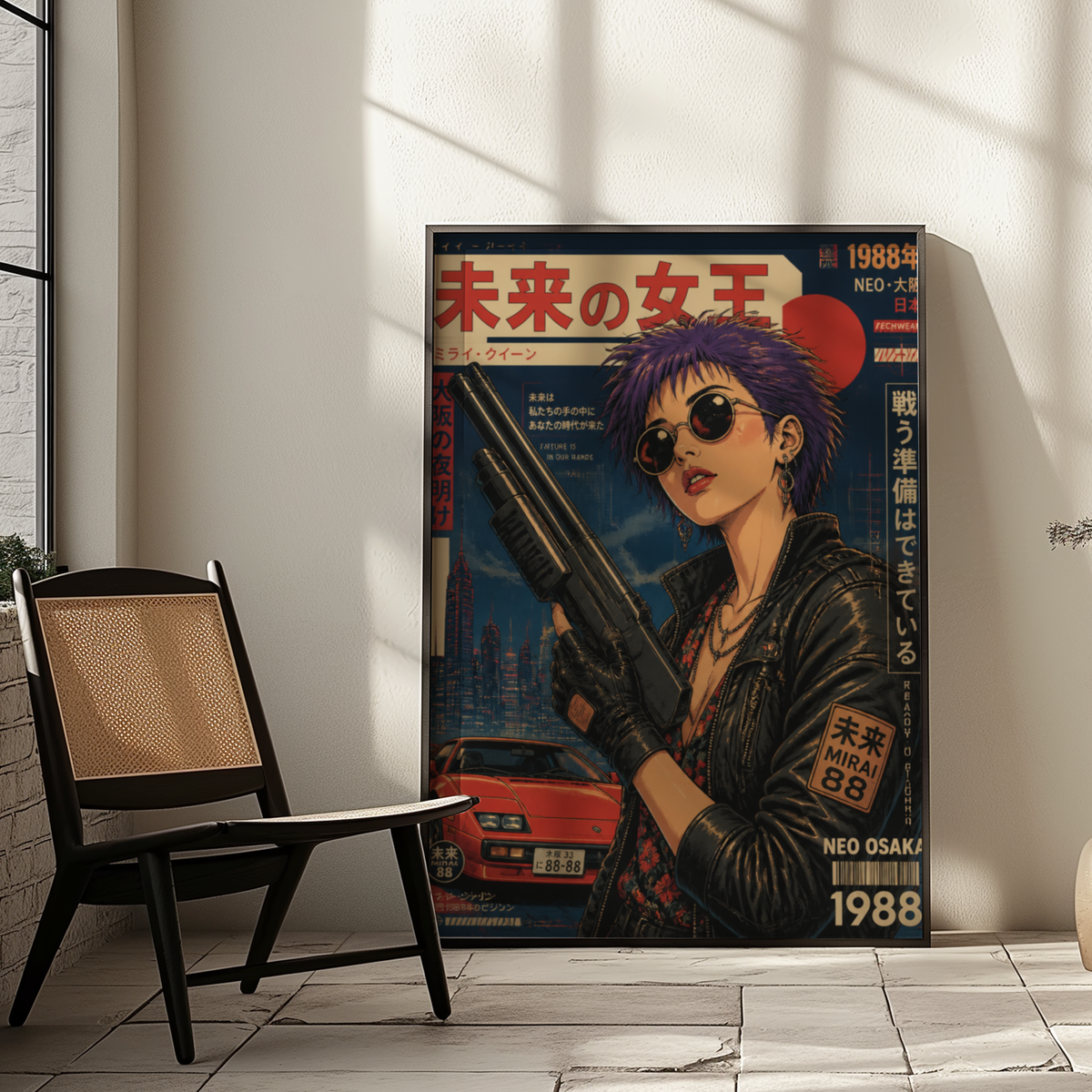 Affiche Cyberpunk Woman | Neo Osaka 1988 & JDM