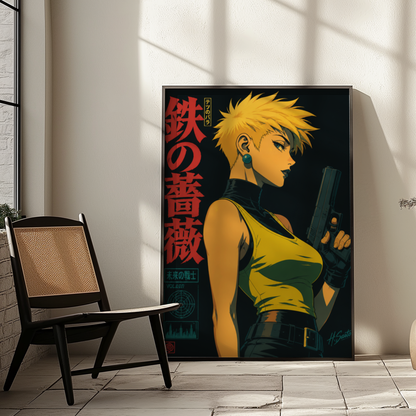 Affiche Cyberpunk Woman | Futuristic Girl & Tokyo