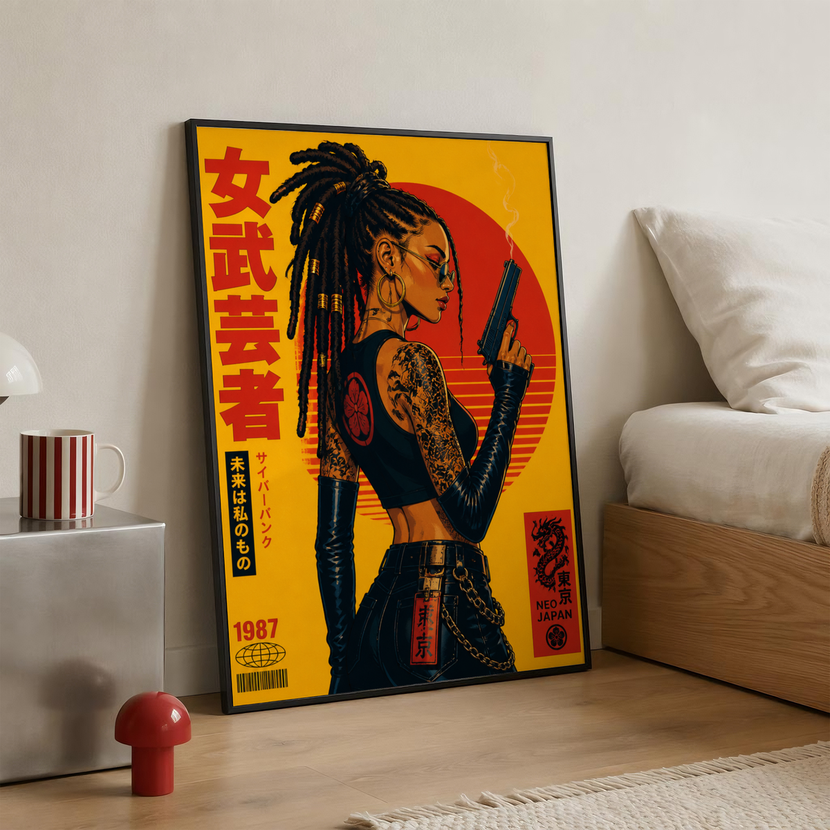 Affiche Cyberpunk Woman | Samurai & Neo Tokyo