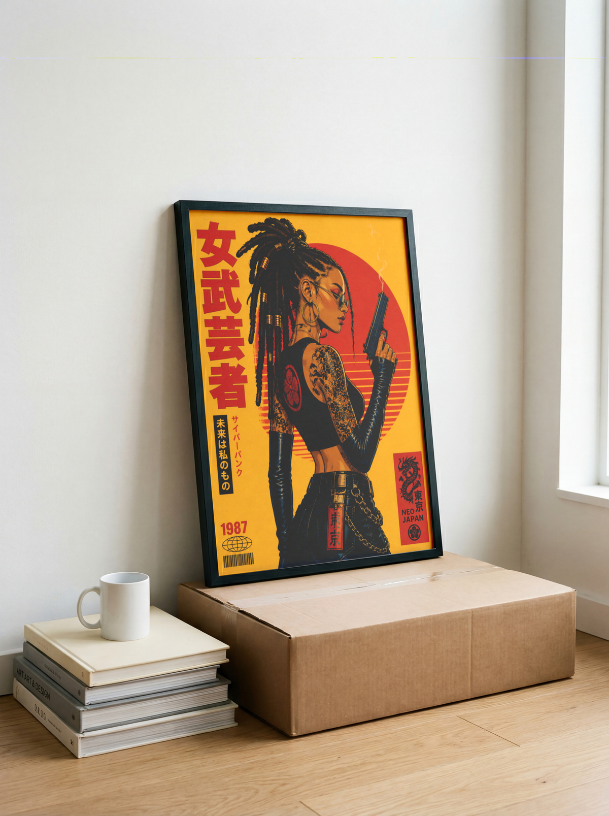 Affiche Cyberpunk Woman | Samurai & Neo Tokyo