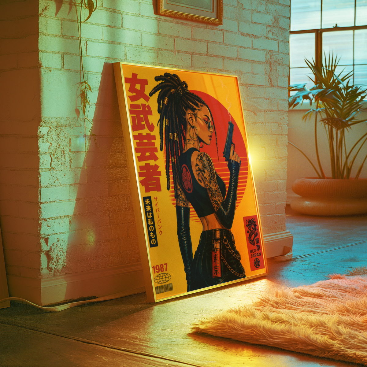 Affiche Cyberpunk Woman | Samurai & Neo Tokyo